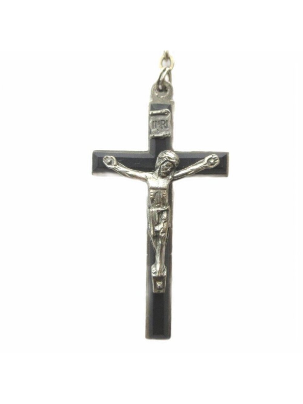 Dolce & Gabbana Rosary Necklace Long Pendant Cross Black